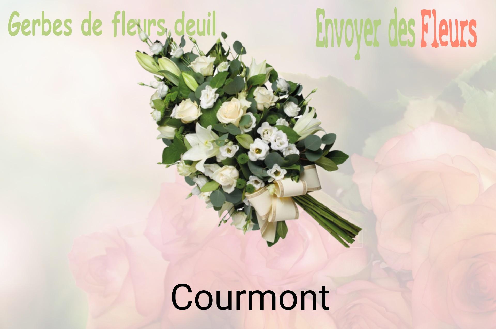 Gerbe de fleurs de deuil livrée à Courmont